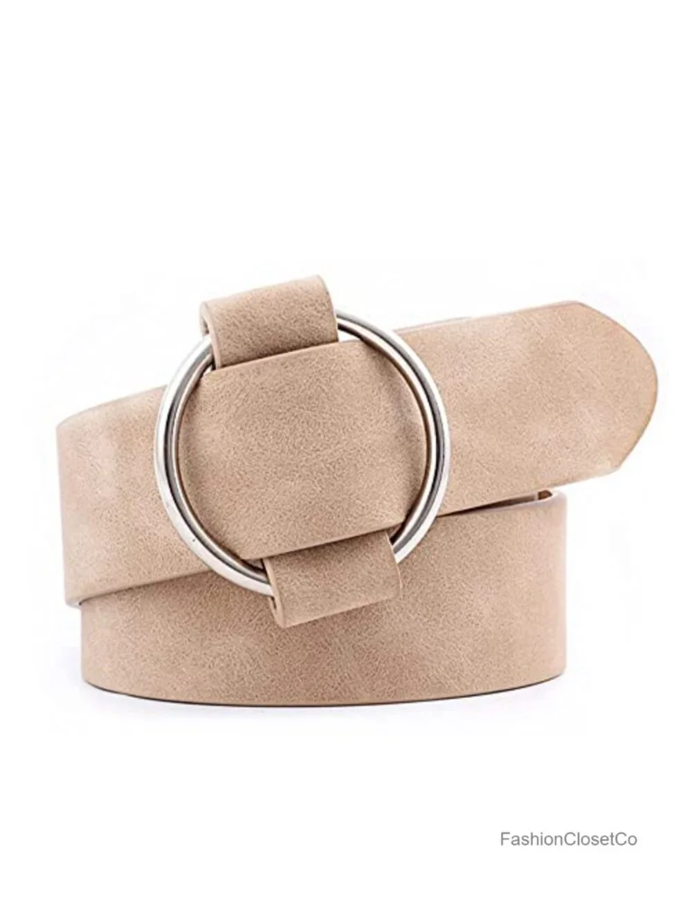 Women Suede Leather Belt Silver Buckle Waist Belt Cinch Belt for Jeans Pants